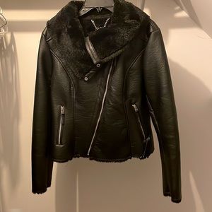 Black leather jacket size l